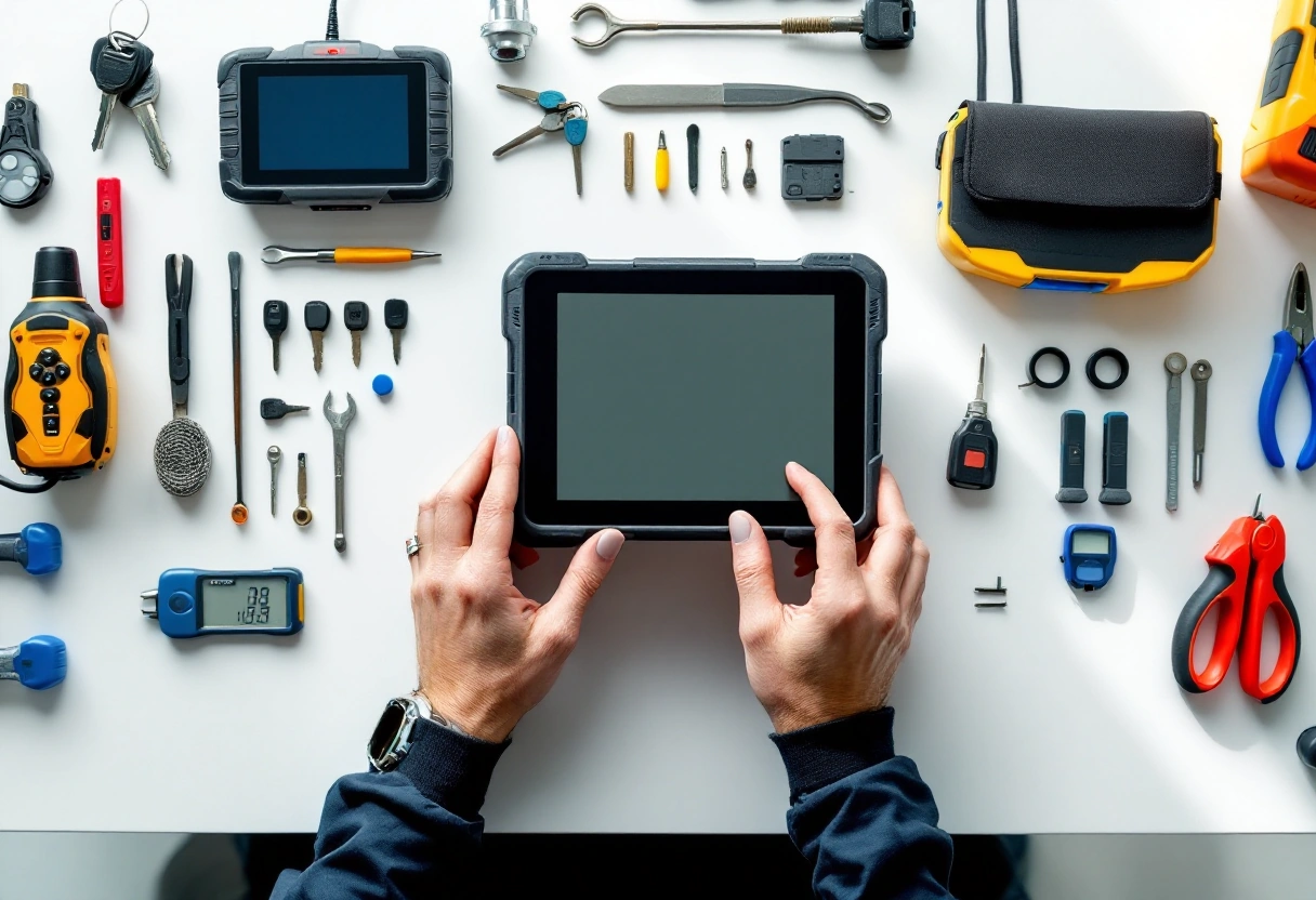 Équipement professionnel de serrurerie automobile - taille-clés et programmation